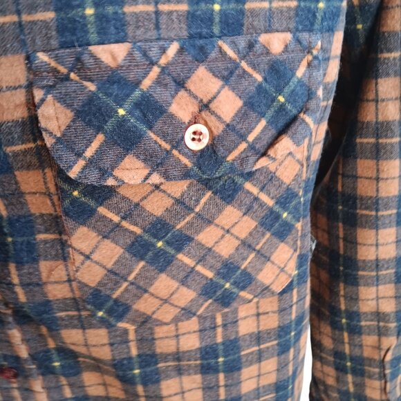 Large Vintage Flannel Shirt 1990's Williams Bay Plaid Soft Buttery Grunge Indie - Picture 4 of 7